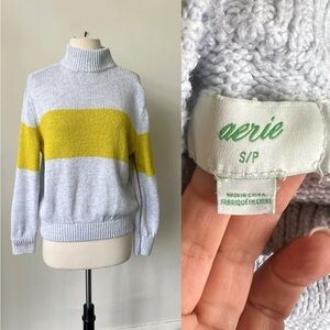 Aerie Striped MockNeck Sweater Size Small